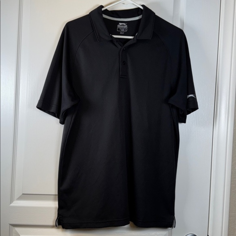 Slazenger Black Performance Polo Golf Shirt Size Large EUC #2022